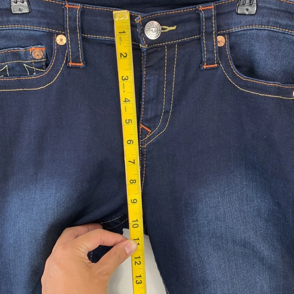 True Religion Women’s 33 Billie Mid Rise Straight Leg Blue Minimal Denim‎ Jeans - Picture 6 of 13